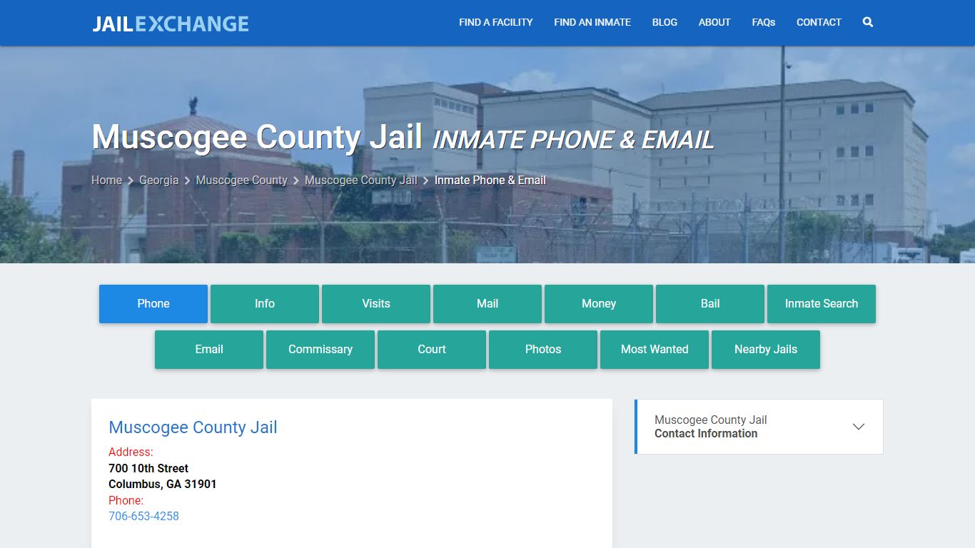 Inmate Phone - Muscogee County Jail, GA - Jail Exchange